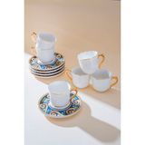 Acar Alviera 6 Kişilik Kahve Fincan Takımı - 90 ml - Renkli