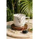 Acar Anisa Porselen Kupa 325 ml - Love Tasarımlı - Beyaz