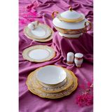 ACAR Anjelica 12 Kişilik 60 Parça Yemek Takımı VIC-06686/1 Beyaz-Gold VIC-06686/1