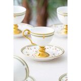 Acar Arlen 6 Kişilik Kahve Fincanı Takımı 90 ml Gold Desenli Porselen ile Şık Sunum - 6 Adet