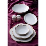 ACAR Aveline 6 Kişilik 29 Parça Porselen Yemek Takımı - Gold GBY-06957/2 Beyaz GBY-06957/2
