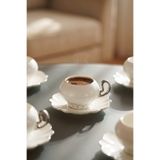 ACAR Bailey 6 Kişilik Porselen Kahve Fincan Takımı Silver - 100 ml