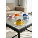 Acar Benson 6 Kişilik Porselen Kahve Fincan Takımı - 80 ml - Renkli