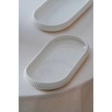 ACAR Bianco Perla Porselen Oval Tabak - 22 cm