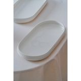 ACAR Bianco Perla Porselen Oval Tabak - 32 cm