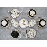 Acar Black Star 29 Parça Siyah Desenli Yemek Takımı XTL-012348 Stoneware 6 Kişilik Şık Tasarım