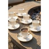 Acar Blair 6 Kişilik Porselen Kahve Fincan Takımı Gold - 90 ml - Altın