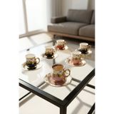 ACAR Braxton 6 Kişilik Porselen Kahve Fincan Takımı - 90 ml