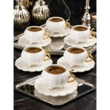Acar Britton 6 Lı Porselen Kahve Fincan Takımı Gold 90 Ml 09411