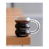 Acar Cam Gri Kulplu Kupa 360ML - 360 ml - Beyaz - Gri