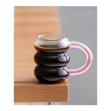 Acar Cam Pembe Kulplu Kupa 360ML - 360 ml - Açık Pembe