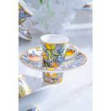 Acar Capri 6 Kişilik Porselen Kahve Fincanı Takımı - 90 ml - Renkli