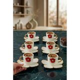 Acar Charlotte 6 Kişilik Kahve Fincanı Takımı 90 Ml 09363 Kırmızı