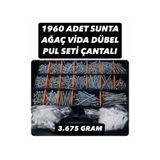 ACAR CİVATA 1960 ADET SUNTA AĞAÇ VİDA DÜBEL PUL SETİ 3675 GRAM KUTULU