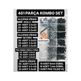 ACAR CİVATA 461 PARÇA KOMBO VİDA SETİ ALÇIPAN VİDA SUNTA VİDA AKILLI VİDA DÜBEL PUL SETİ