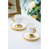 Acar Cruz Duo 2 Kişilik Kahve Fincanı Takımı - 90 ml - Beyaz