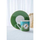 Acar Cybil Yeşil 6 Kişilik Porselen Kahve Fincan Takımı - 90 ml MSKF90