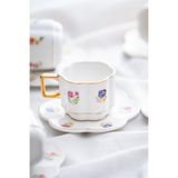 Acar Dahlia 6 Kişilik 90 ml Porselen Kahve Fincanı Takımı