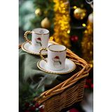 Acar Dario 2 Kişilik Kardan Adam Kahve Fincanı Takımı - 90 ml - Beyaz