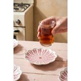 Acar Dem 6'lı Porselen Çay Tabağı Kırmızı - 15 cm