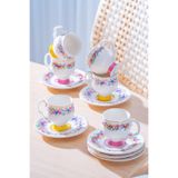 Acar Despina 6 Kişilik Porselen 90 ml Kahve Fincan Takımı
