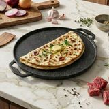 Acar Diamante Döküm Çift Taraflı Izgara Tava 34 cm Siyah Renkli Uzun Ömürlü Malzeme