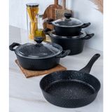 Acar Diamente-Star 7 Li Tencere Seti DDE-22-0171 - Siyah - 26 cm