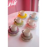 Acar Donut 6 Kişilik Kahve Fincan Takımı - 90 ml - Renkli