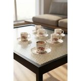 Acar Dorothea 6 Kişilik Porselen Kahve Fincan Takımı - 100 ml - Renkli