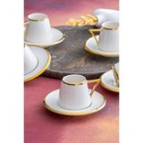 Acar Elora 6 Kişilik Kahve Fincanı Takımı - 90 Ml Beyaz