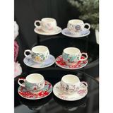 Acar EVN-09057 Karışık Desenli 6 Kişilik Kahve Fincanı Takımı 90 ml - Yok - Renkli