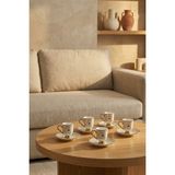 Acar Fiona 6 Kişilik Porselen Kahve Fincanı Takımı - 90 ml - Renkli