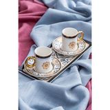 Acar Francesca 2 Kişilik Porselen Kahve Fincanı Takımı - 90 ml - Siyah