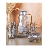 Acar Füme Cam Sürahi Seti 1500 ml + 4 Adet Bardak 300 ml
