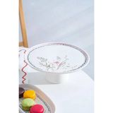 Acar Hca9088 Laila Desenli Ayaklı Seramik Sunum Tabağı 26 Cm
