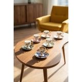 Acar Hesıta 6 Kişilik Porselen Fincan Takımı 90 ml - Renkli