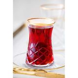 Acar Hms-06750 Roland Gold Çay Bardağı Seti 12 Parça - 6 Kişilik