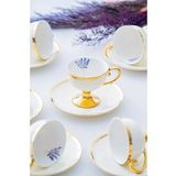 Acar Hxf-05176/12 Miranda Kırık Beyaz 6 Kişilik Porselen Kahve Fincanı Takımı - 90 Ml