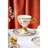 Acar HXF-06549 Galina 6lı Kahve Fincan Takımı - Renkli - 90 ml