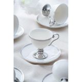 Acar Hxf-06551 Thelma Silver Beyaz 6lı Kahve Fincan Takımı Gümüş