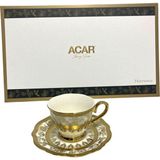 Acar HXF-06927 Harmonie Gold Yaldızlı 6lı Kahve Fincan Takımı - Yok - Gold - Beyaz