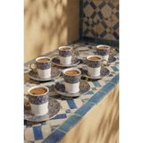 Acar Josefina 6 Kişilik Porselen Kahve Fincan Takımı - 90 ml - Renkli