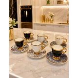 Acar KAI-009641 Elysion Karışık 6lı Porselen Kahve Fincan Takımı - Yok - Renkli