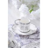 Acar Kıeran Silver 6 Kişilik Kahve Fincanı Takımı - Gümüş - 90 ml