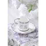 Acar Kıeran Silver 6 Kişilik Kahve Fincanı Takımı Hxf-06801 Gümüş