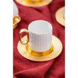 Acar Koh-05839 Erika Porselen 4 Lü Çay Fincan Takımı 160Ml Beyaz