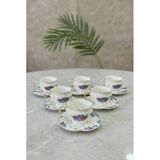 Acar Lisette 6 Lı Porselen Kahve Fincan Takımı 90 Ml Hxf-09452