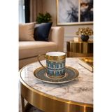 Acar Lisette Gold 6 Kişilik 90 ml Porselen Kahve Fincan Takımı
