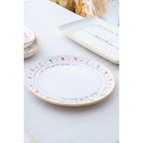 Acar Livaldi Yuvarlak Servis Tabağı 6 Parça Seramik 26 Cm Çiçek Desenli