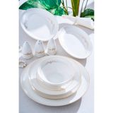 ACAR Loretta 54 Parça 12 Kişilik Porselen Yemek Takımı NCY-07053/1 Beyaz NCY-07053/1